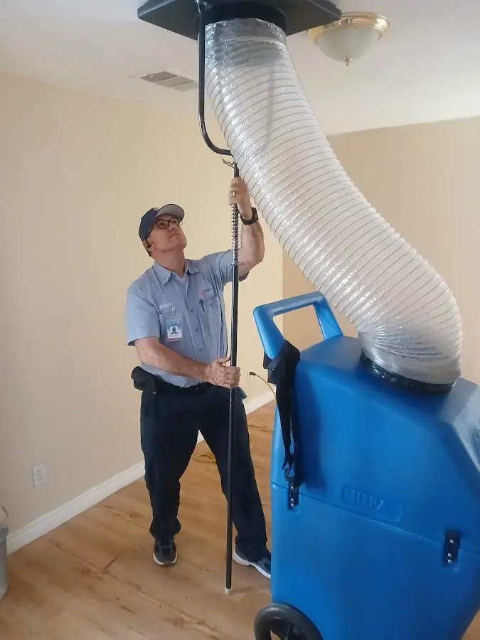 HVAC Installation technician using HEPA equipment in Bowleys Quarters